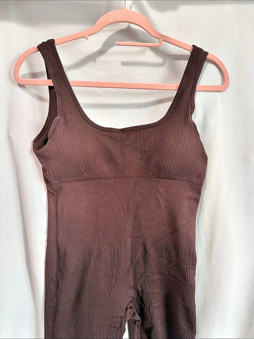 Brown Ribbed Jumpsuit - Picture 3 of 6